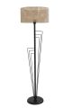 Lampadaire design Waxcop H165cm Métal Noir et Rotin Beige