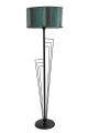 Lampadaire design Waxcop H165cm Métal Noir et Tissu Effet planche Bleu vert