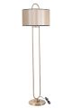 Lampadaire elliptique Ovalis 170cm Tissu Beige brillant et Métal Or