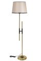 Lampadaire en H Accensa 165cm Tissu Beige et Métal Noir et Or