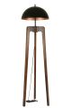 Lampadaire Lachlan H170cm Bois massif foncé et Métal Noir et Or rose