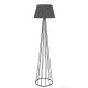 Lampadaire pied filaire cône Accena 155cm Métal et Tissu Gris