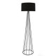 Lampadaire pied filaire cône Sunny 155cm Métal Gris et Tissu Noir