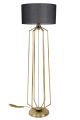 Lampadaire pied filaire Extrabus H153cm Tissu Noir et Métal Or