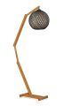 Lampadaire réglable Zirto H140cm Pin massif Marron et Jute Beige