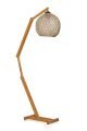 Lampadaire réglable Zirto H140cm Pin massif Marron et Jute Naturel