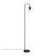 Lampadaire Rodres H146cm Métal Noir et Verre Transparent