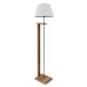 Lampadaire Solete 150cm Bois Naturel et Tissu Blanc crème