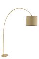 Lampadaire télescopique réglable Arcus 155cm Tissu Beige et Métal Or