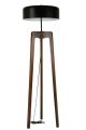 Lampadaire Thomas H170cm Bois massif foncé et Métal Noir