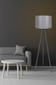 Lampadaire trépied à abat-jour Luce Ø38 x H145 cm MDF Polypropylène Gris 