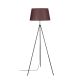 Lampadaire trépied fin Qiang 165cm Tissu Marron et Métal Noir