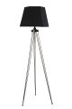 Lampadaire trépied Gladiolus H160cm Métal et Tissu Noir