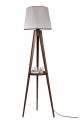 Lampadaire trépied Lunctura 165cm Gris et Bois Marron