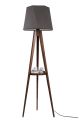 Lampadaire trépied Lunctura 165cm Gris foncé et Bois Marron