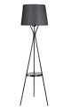 Lampadaire trépied Treis 165cm Tissu tronconique et Métal Noir