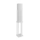 Lampadaire Ulkody H160cm Bois Blanc et Tissu Blanc