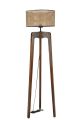 Lampadaire Williams H170cm Bois massif foncé et Rotin cannage Beige