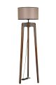 Lampadaire Williams H170cm Bois massif foncé et Tissu Beige