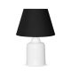 Lampe à poser Akya H31cm Blanc et Tissu Noir