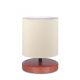 Lampe à poser Arkas H22cm Bois Nature et Tissu Blanc crème