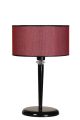 Lampe à poser classique pied évasé Verdon H55cm Métal Noir et Tissu Bordeaux