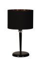 Lampe à poser classique pied évasé Verdon H55cm Métal Noir et Tissu Noir et Or rose