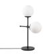 Lampe à poser deux globes Crucium H55 cm Métal Verre Noir Opale