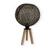 Lampe à poser Gamlam H42cm Métal Beige et Jute Noir et Beige