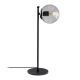 Lampe à poser globe Crucium 56cm Verre Gris fumé et Métal Noir