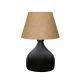 Lampe à poser Ouliope D22cm Métal Noir et Jute Blanc crème