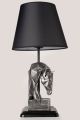 Lampe à poser tête de cheval géométrique Replica D24xH50cm Tissu Noir et Métal Argent