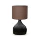 Lampe à poser Uestra 18,5cm Métal Noir et Tissu Marron