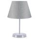 Lampe de table Accensa abat-jour PVC Gris façon maille Métal Argenté