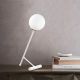 Lampe de table contrepoids maillet Bulla 51cm Métal Blanc et Verre Opale