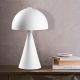 Lampe de table gros champignon Solitum H52 cm Métal Blanc