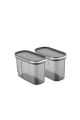 Lot de 2 boites de conservation Ralli 1,25L Anthracite et Transparent