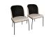 Lot de 2 chaises Kymil Métal Noir et Velours Noir et Blanc crème