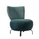 Lot de 2 fauteuils Regina Tissu dossier à petits carreaux et assise uni Turquoise