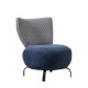 Lot de 2 fauteuils Regina Tissu dossier à petits carreaux et assise uni Bleu foncé