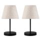 Lot de 2 lampes de table Accensa abat-jour Blanc créme Métal Noir