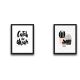 Lot de 2 tableaux Duo L30xH40 Motif Cactus et « Catch the dream » Noir, Rose et Blanc