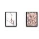 Lot de 2 tableaux Duo L30xH40cm Motif Bouquet de roses et verre de rosé