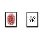 Lot de 2 tableaux encadrés en Noir L30xH40cm Motif Succulente rose, « LOVE » Noir, Blanc et Rose