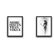 Lot de 2 tableaux encadrés en Noir L30xH40cm Motif Silhouette, « More issues » Noir et Blanc