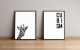 Lot de 2 tableaux encadrés en Noir Motivum L74xH51cm Motif Girafe / Cubisme Noir