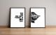 Lot de 2 tableaux  encadrés en Noir Star Wars L51xH74cm Motif Citation Yoda Noir et Blanc