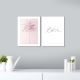 Lot de 2 tableaux reliés Scaenicos cocotier & citation MDF Rose Blanc Noir