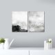 Lot de 2 tableaux reliés Scaenicos mer ciel MDF Noir Blanc