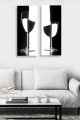 Lot de 2 tableaux reliés Scaenicos verres à pied MDF Noir Blanc